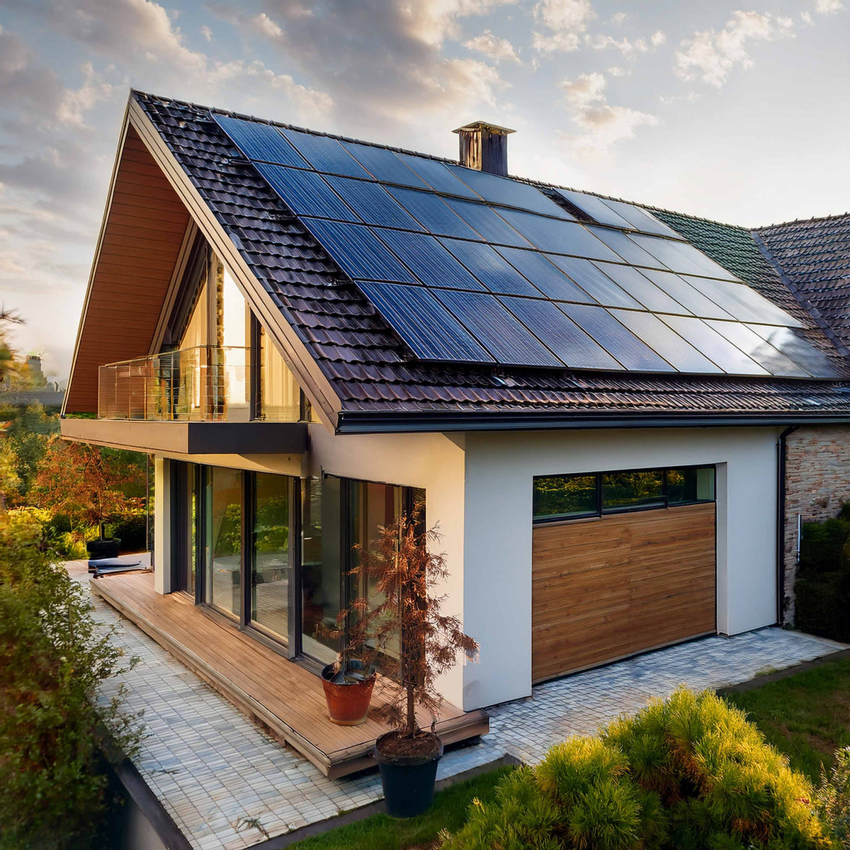 1000 W Balkonkraftwerk | Set mit EcoFlow STREAM 800 W Mikrowechselrichter und 2x 500 W DAH Solarmodul mit Hausdachhalterungen für Ziegeldächer ohne Speicher