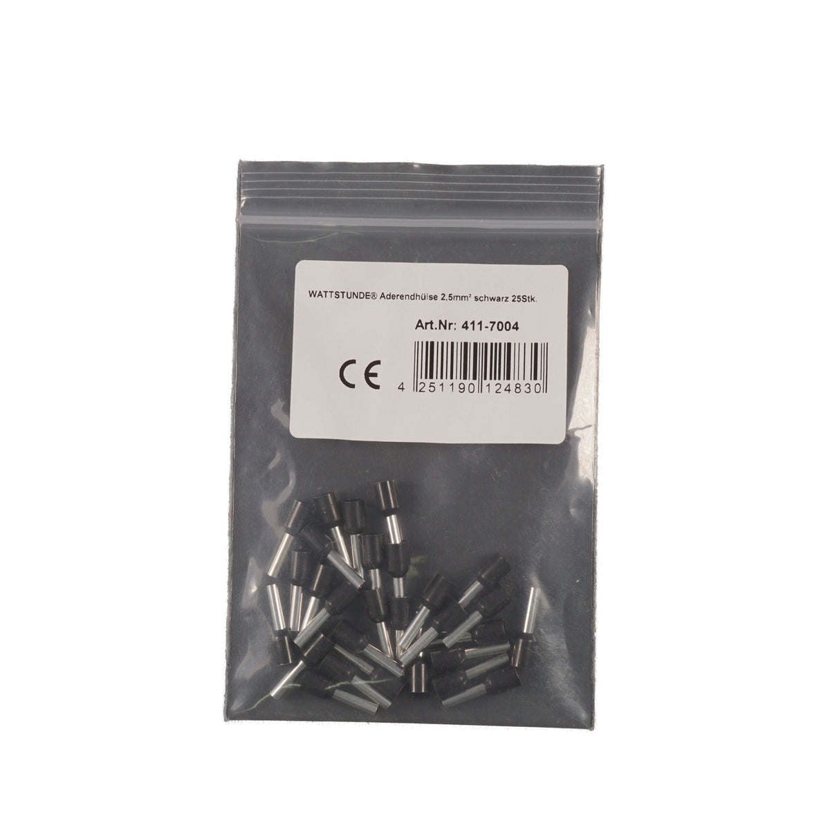 WATTSTUNDE® Aderendhülse 2,5 mm² schwarz 25 Stk.