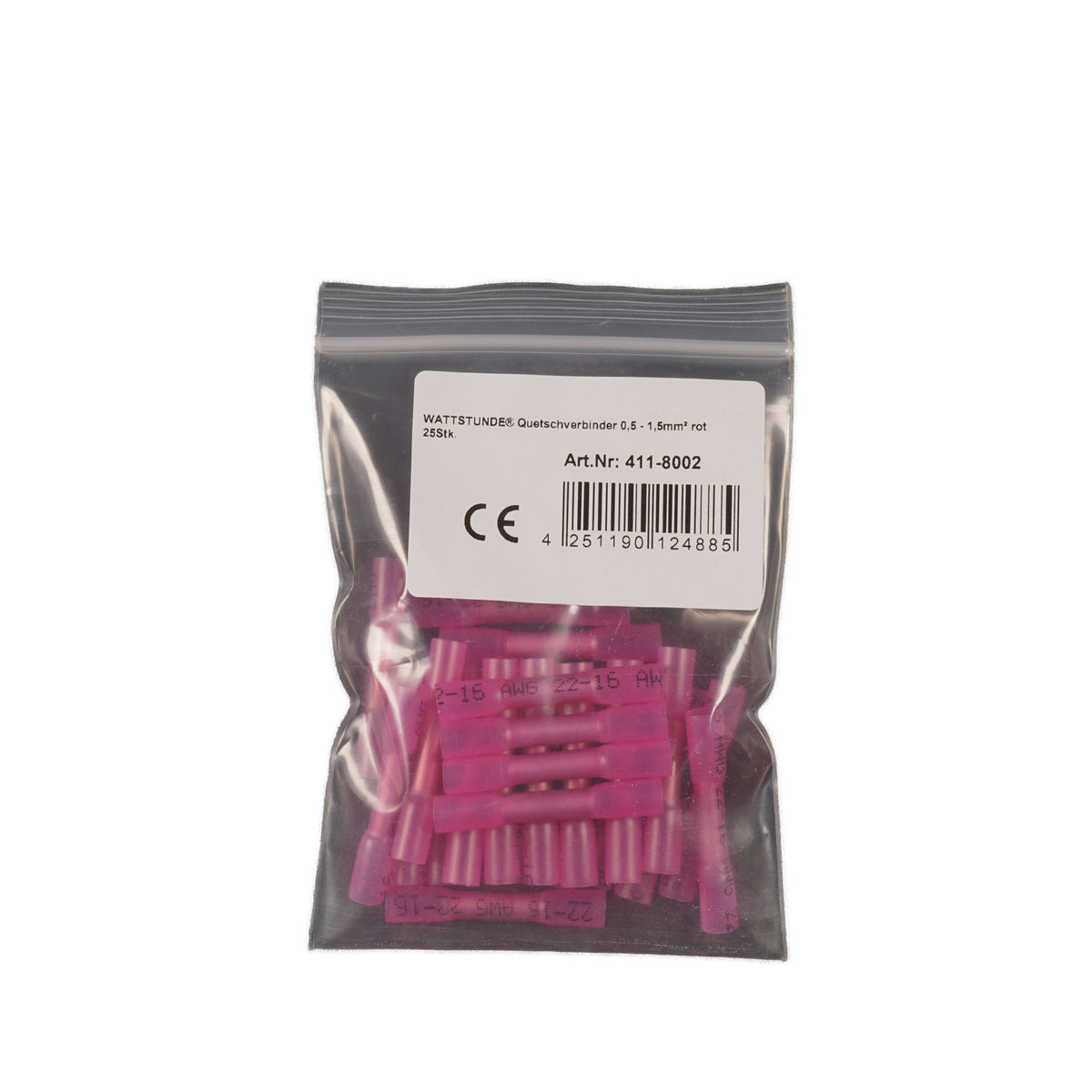 WATTSTUNDE® Quetschverbinder 0,5 - 1,5 mm² rot 25 Stk.