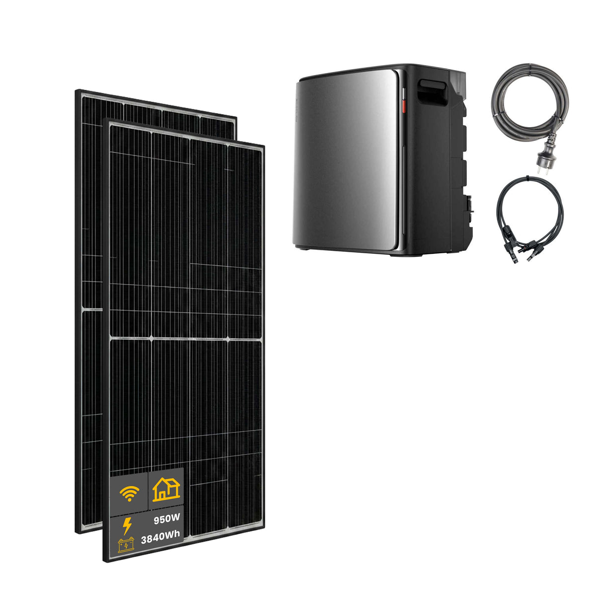 950 W EcoFlow STREAM Ultra X Balkonkraftwerk | Set mit Mikrowechselrichter und 2x 475 W DAH bifacial Solarmodul ohne Halterung und 3,84 kWh Speicher