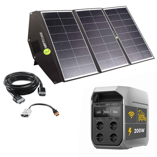EcoFlow DELTA 3 Plus Powerstation Bundle mit WATTSTUNDE SOLA Ease+ 200 W SunFolder Solartasche