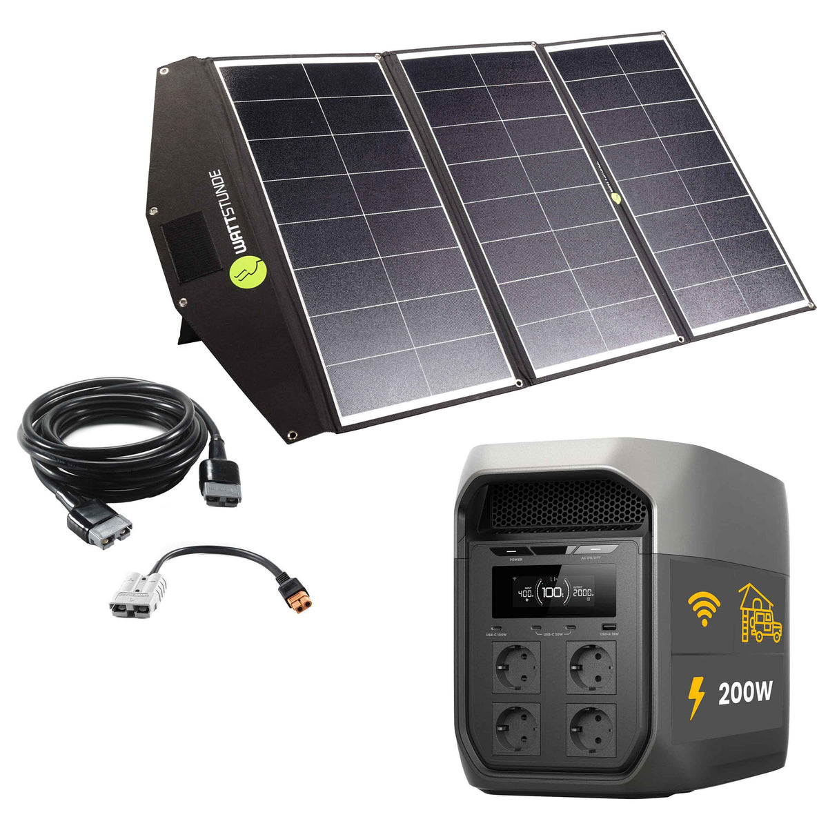 EcoFlow DELTA 3 Max Powerstation Bundle with WATTSTUNDE® SOLA Ease 200 Wp SunFolder Solar Bag