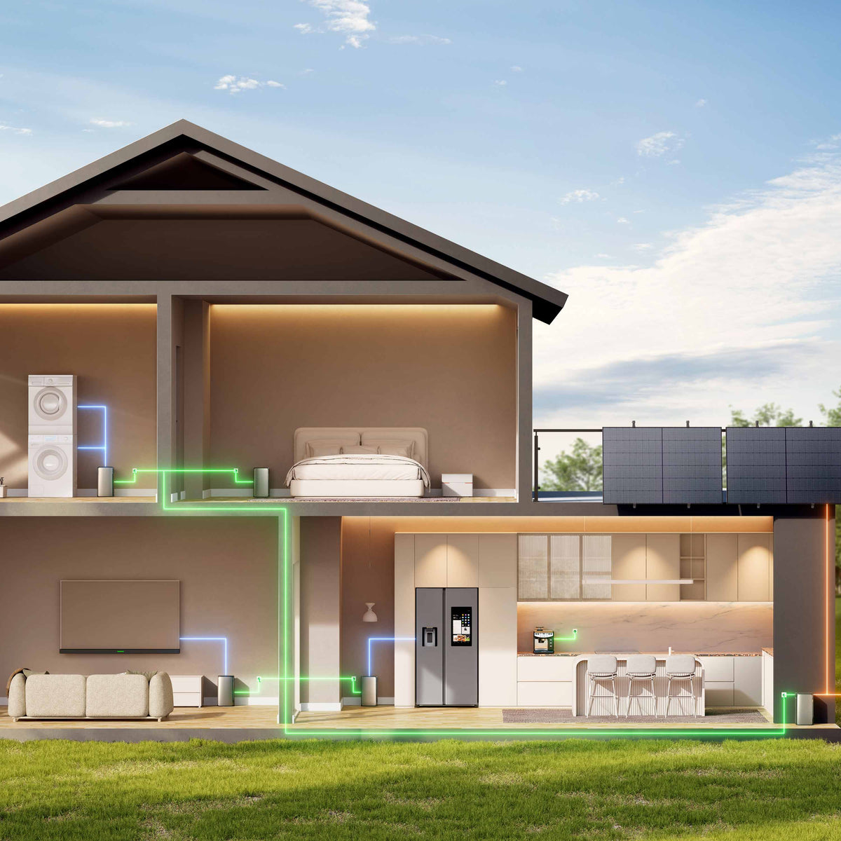 950 W EcoFlow STREAM Ultra X Balkonkraftwerk | Set mit Mikrowechselrichter und 2x 475 W DAH bifacial Solarmodul mit Hausdachhalterung und 3,84 kWh Speicher