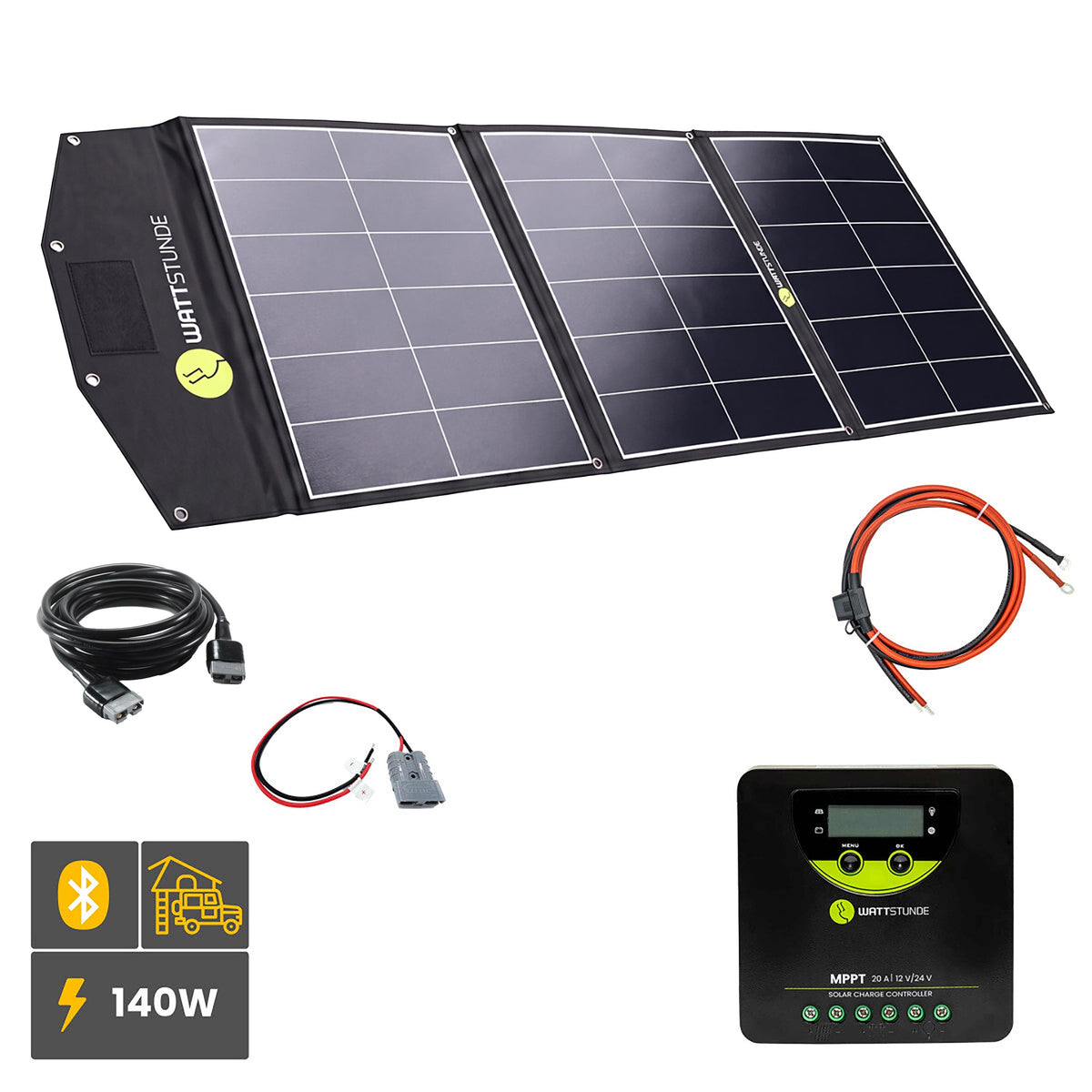 WATTSTUNDE® SOLA Ease+ 140Wp Solartasche Variationsset WLR-BT 20.90 MPPT Ja