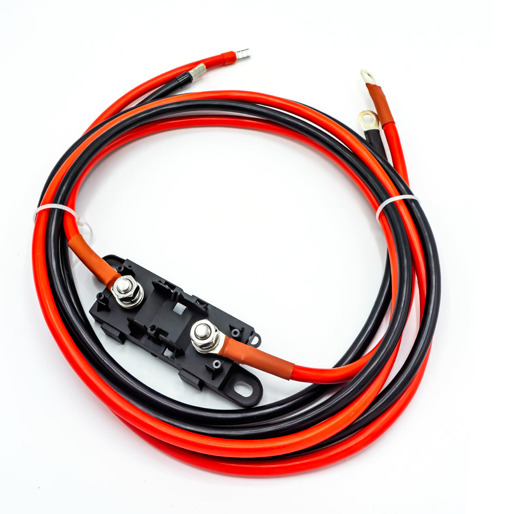 WATTSTUNDE® Fuse Cable (with fuse holder) 2 x 16 mm² M8/ferrule 1 m red/black