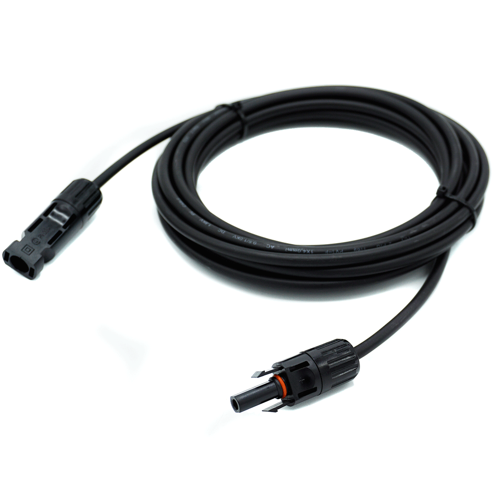 WATTSTUNDE® Solarverlängerungskabel 2x6 mm² Typ-MC4/Typ-MC4 1 m schwarz