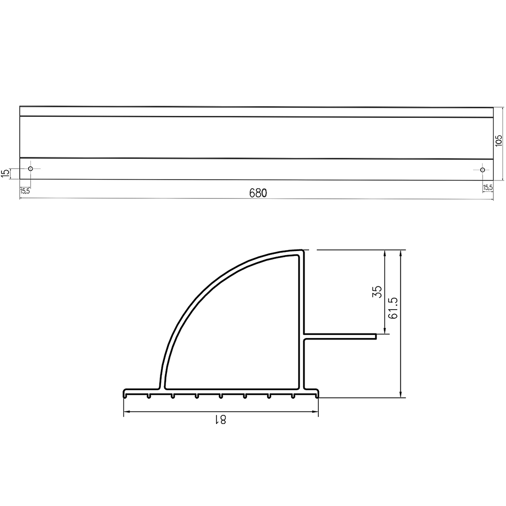 WATTSTUNDE® Solarmodul Halterung HSA68/S ALU schwarz