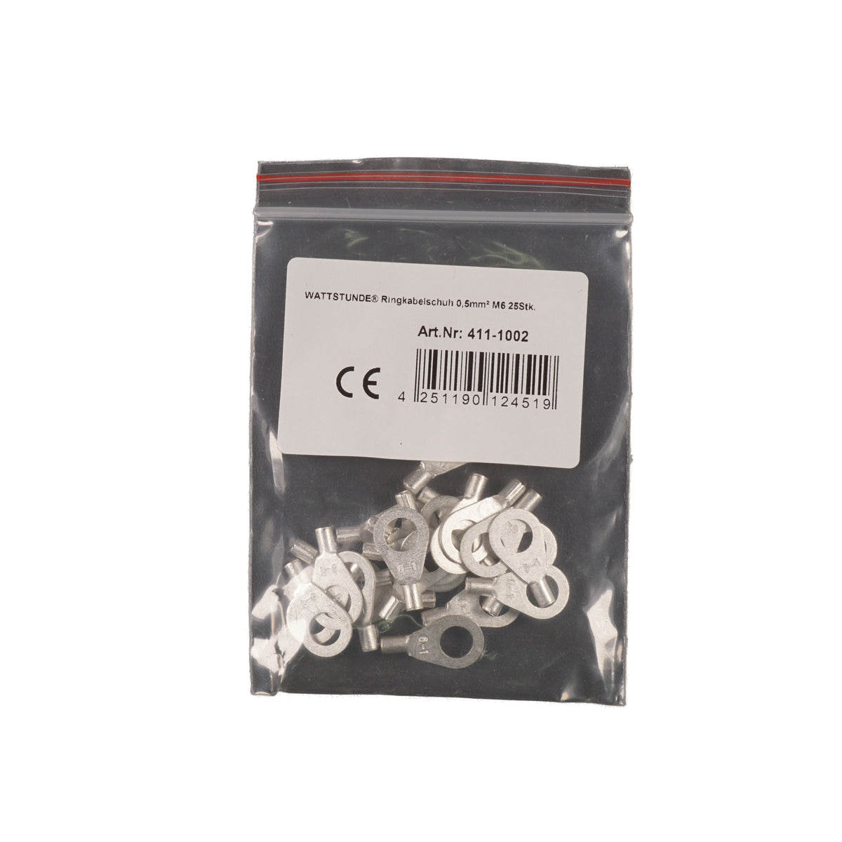 WATTSTUNDE® Ringkabelschuh 0,5 mm² M6 25 Stk.