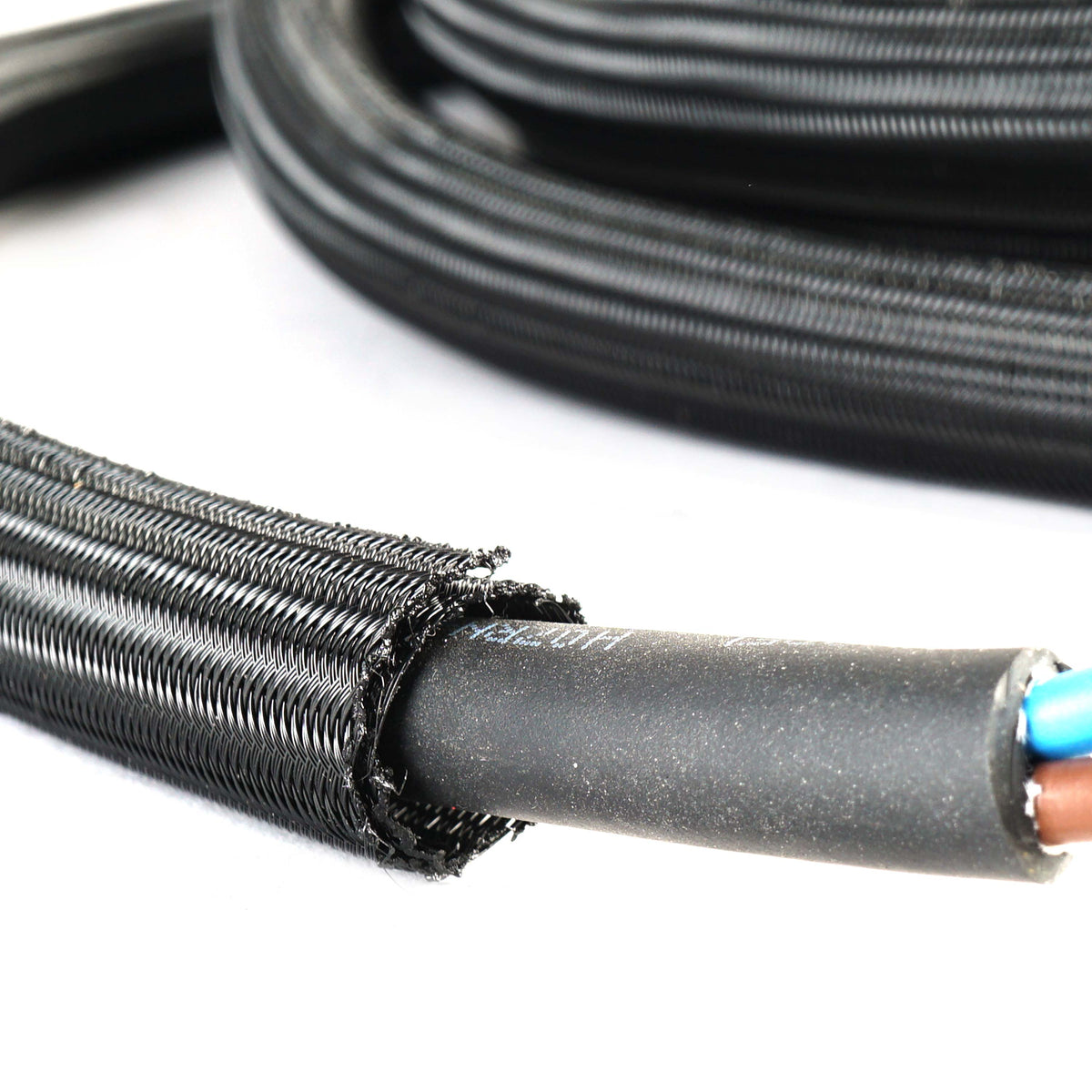 WATTSTUNDE® Geflechtsschlauch offen 19 mm schwarz 5 Meter