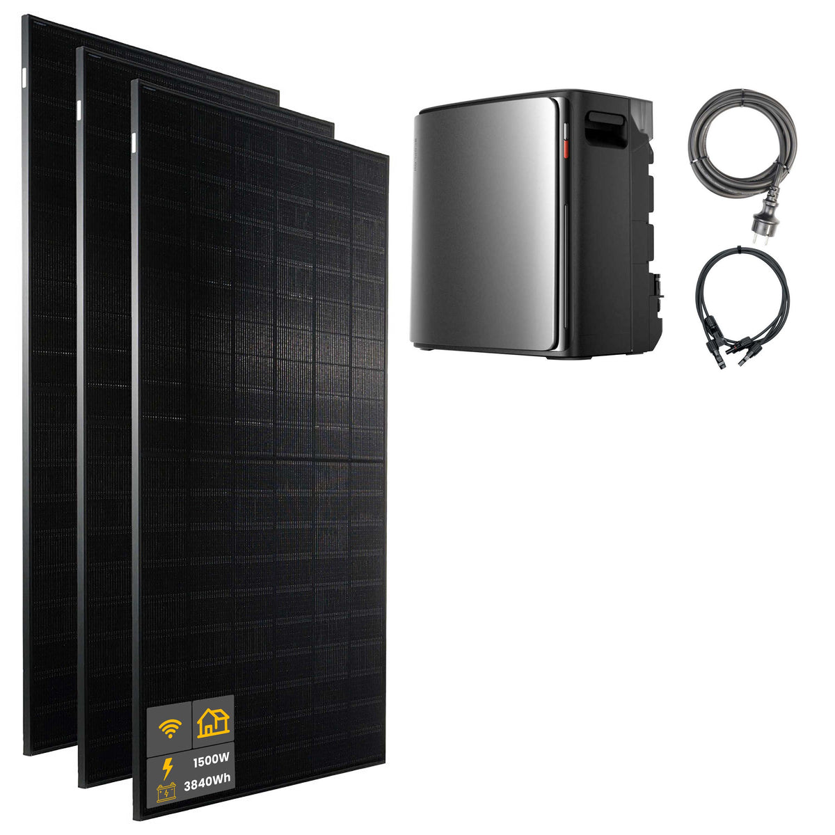 1500 W EcoFlow STREAM Ultra X Balkonkraftwerk | Set mit Mikrowechselrichter und 3x 500 W DAH bifacial Solarmodul ohne Halterung und 3,84 kWh Speicher