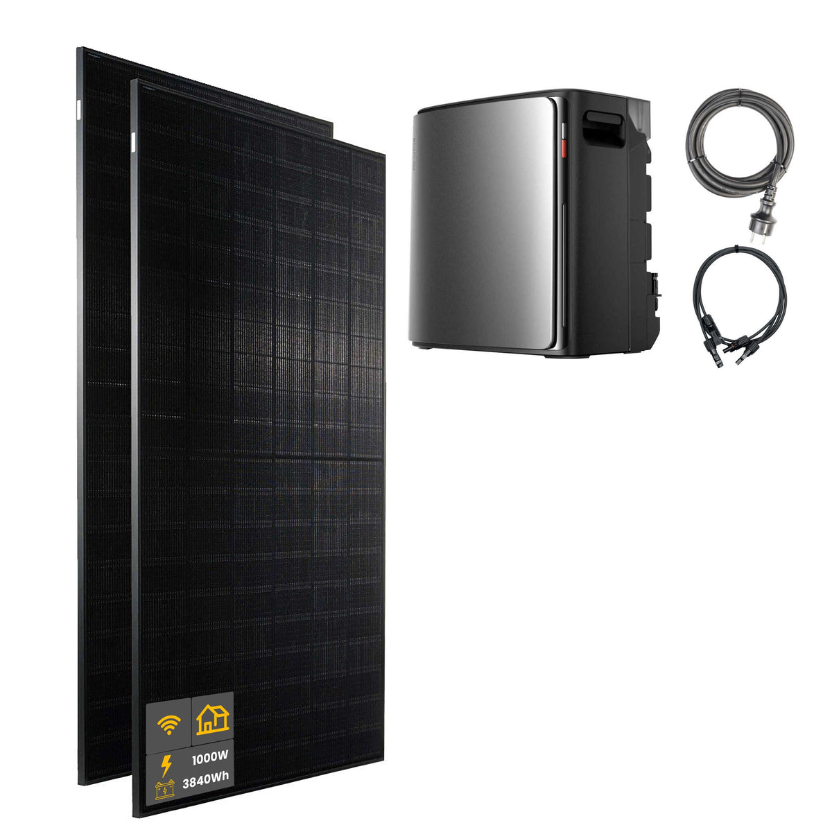 1000 W EcoFlow STREAM Ultra X Balkonkraftwerk | Set mit Mikrowechselrichter und 2x 500 W DAH bifacial Solarmodul ohne Halterung und 3,84 kWh Speicher