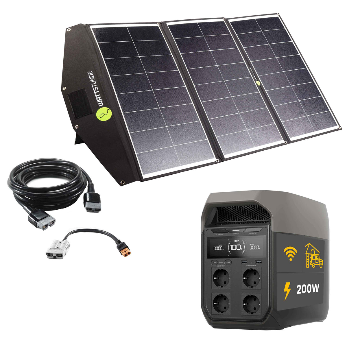 EcoFlow DELTA 3 Powerstation Bundle with WATTSTUNDE SunFolder Solar Bag WATTSTUNDE SunFolder 200W