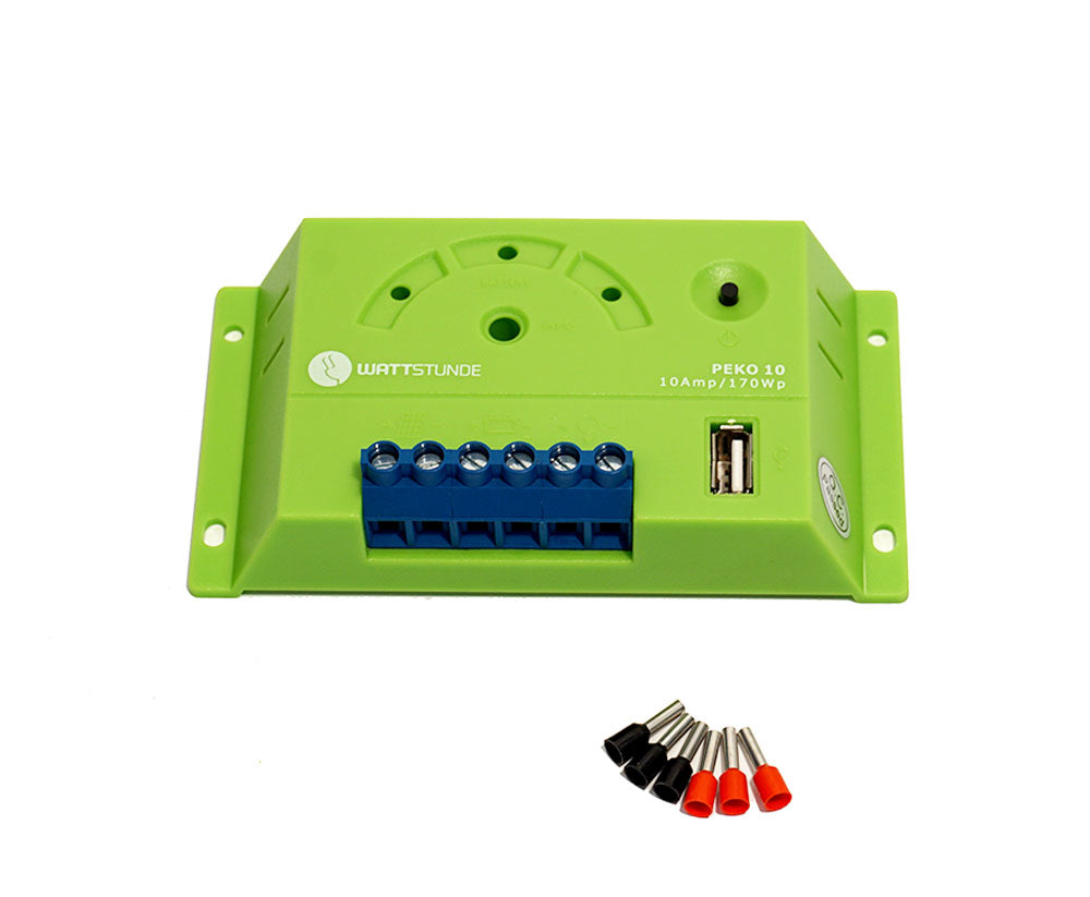10W Solar Off-Grid System Kit WATTSTUNDE® 10A Solar Charge Controller PEKO10