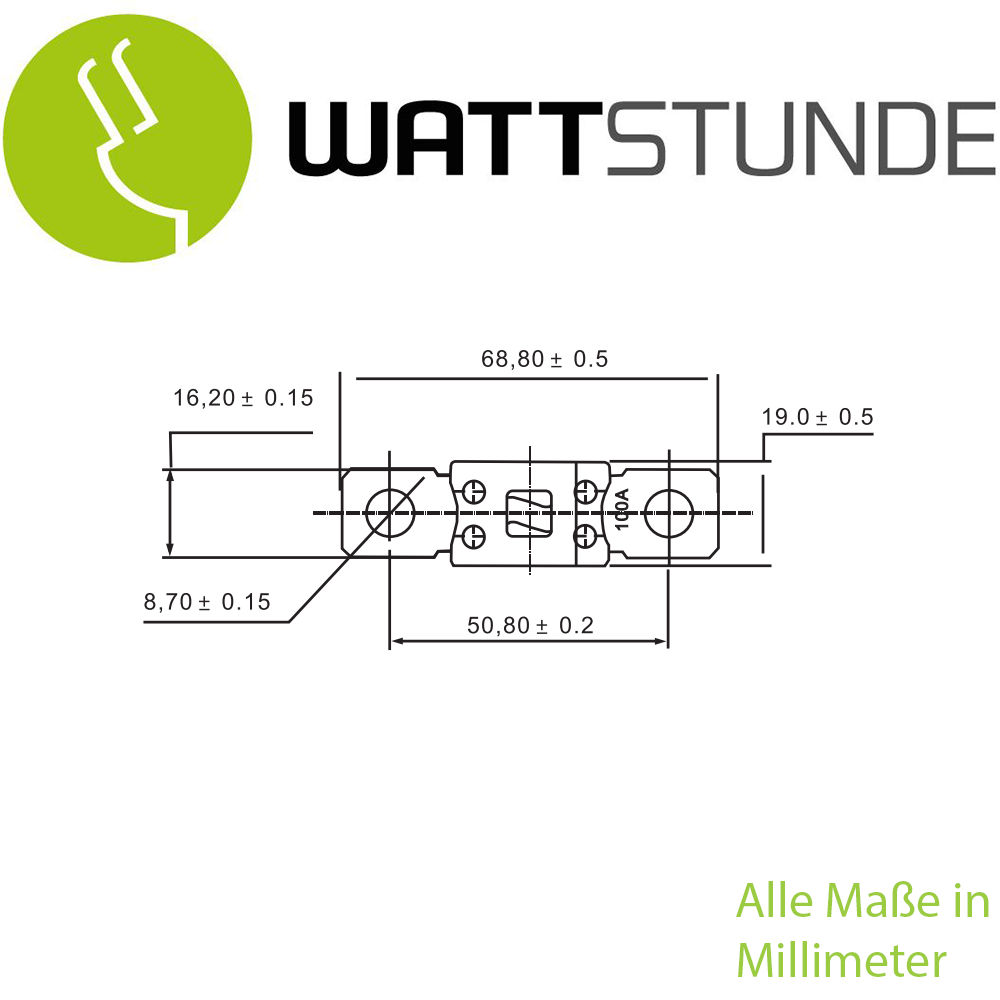 WATTSTUNDE® ANM Hochlast-Streifen-Sicherung 2x40 A