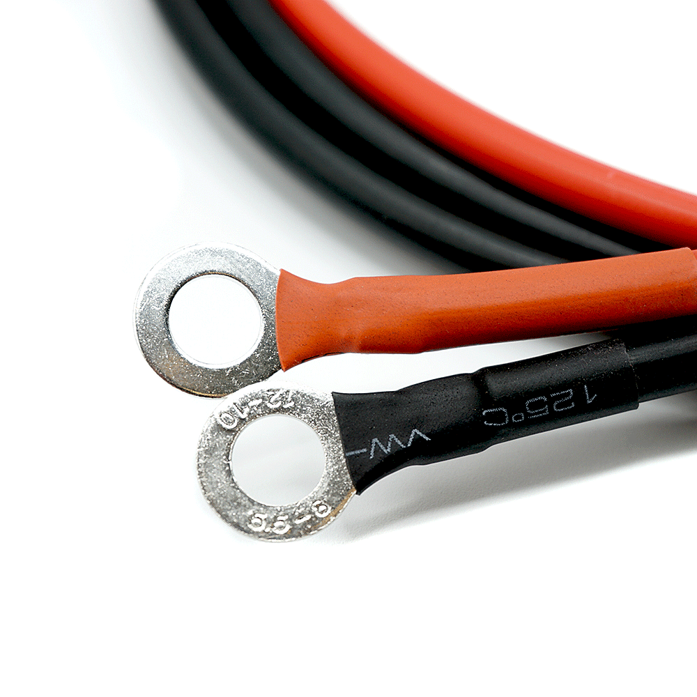 WATTSTUNDE® Sicherungskabel (mit Sicherung 30 A) 2 x 6 mm² M8/Aderendhülse 1,5 m rot/schwarz