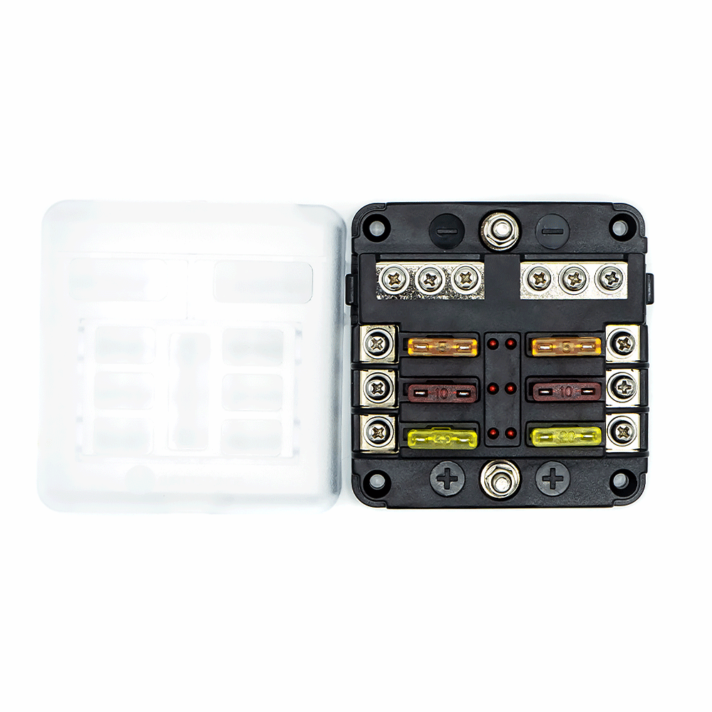 WATTSTUNDE® Plus Distributor 6 mit je 2 x 5 A, 10 A, 15 A, 20 A Flachsicherungen
