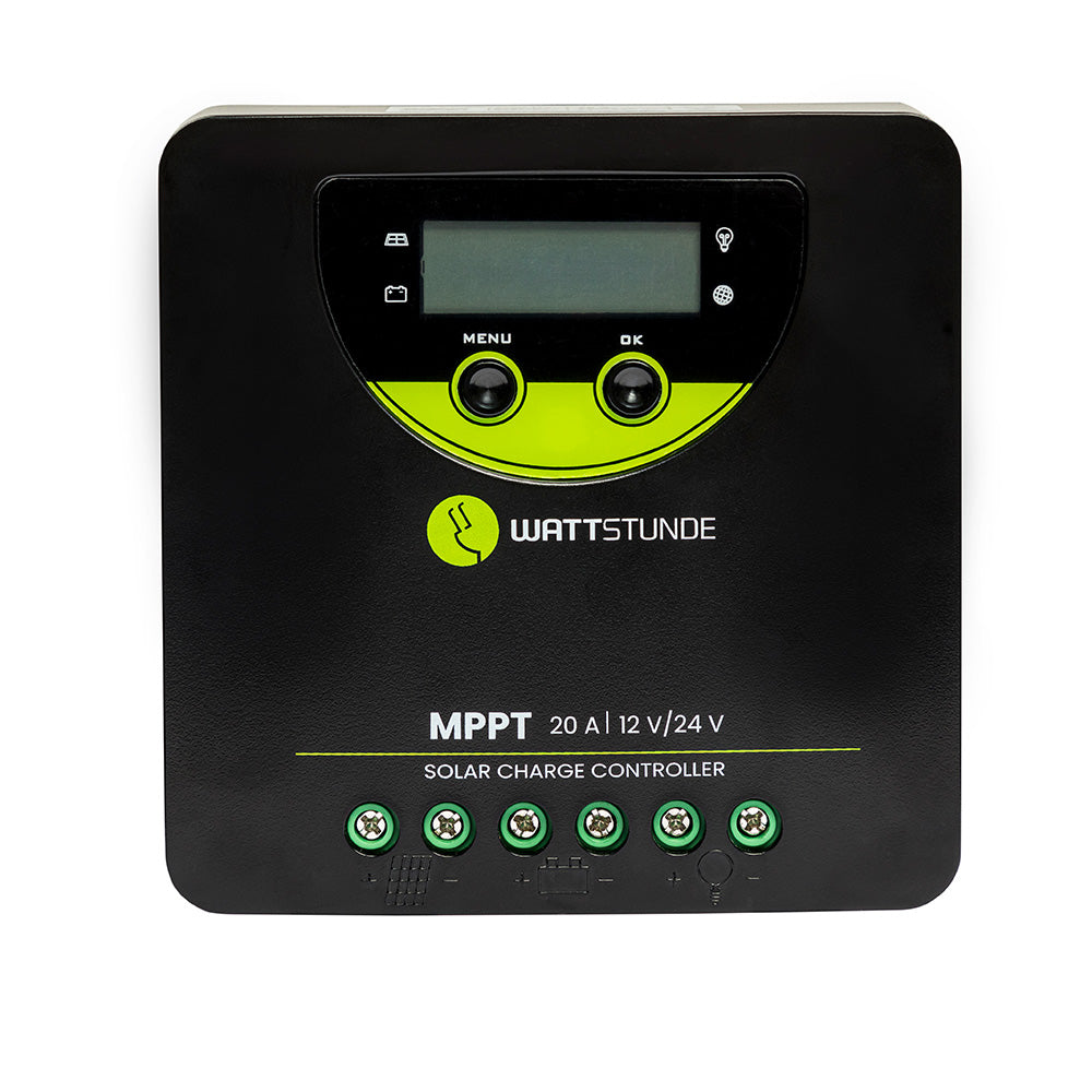 160W Solar Inselanlage Bausatz WATTSTUNDE® 20 A 90 V Solar Laderegler WLR.BT 20.90 MPPT