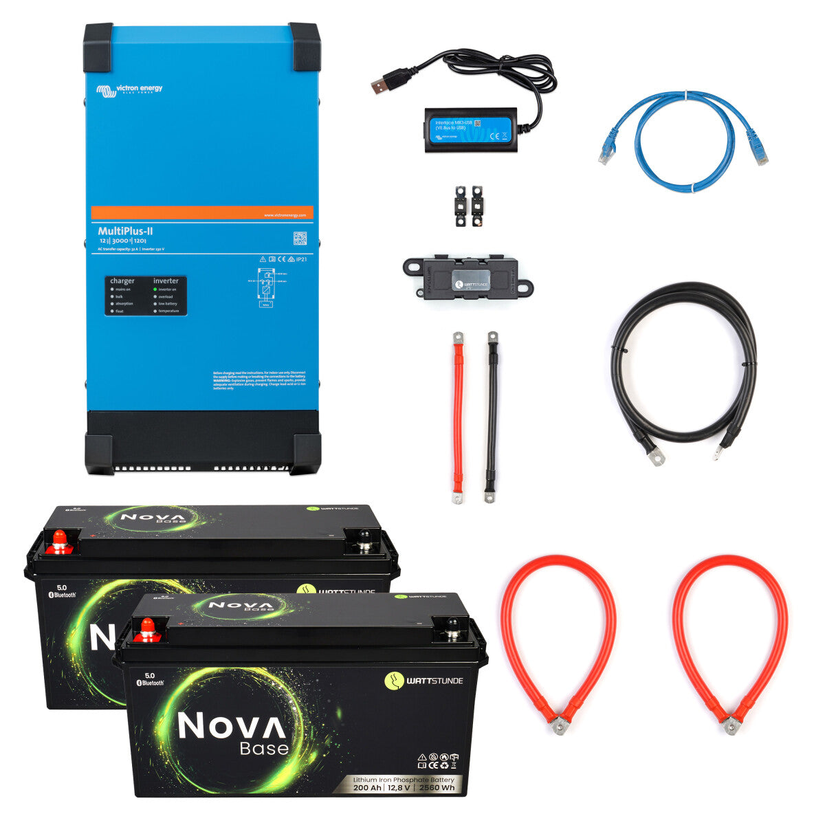 WATTSTUNDE® Wohnmobil Power-Set 2400 W MultiPlus-II 12/3000 Base